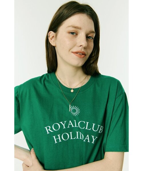 ROYAL CLUB HOLIDAY（ロイヤルクラブホリデー）の「セミオーバーフィットロゴ半袖Tシャツグリーン（Tシャツ/カットソー・メンズ・グリーン・MEDIUM/LARGE）」の2枚目の写真