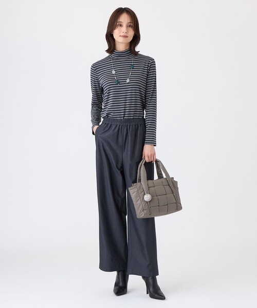 TRANS WORK(トランスワーク)の「【ウォッシャブル・吸湿発熱】サクラウォームベア天カットソー(Tシャツ/カットソー・レディース・ネイビー/ベージュ・38/40)」の10枚目の写真