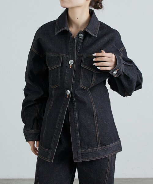 Lui's（ルイス）の「ウエストシェイプデニムジャケット（デニムジャケット・レディース・インディゴブルー/ブラック・FREE）」の19枚目の写真