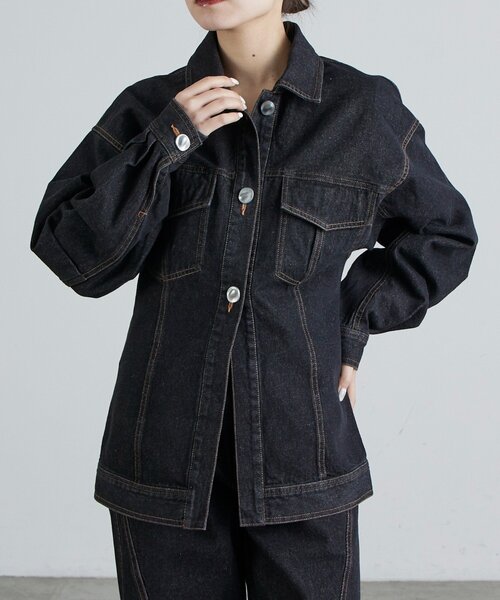 Lui's（ルイス）の「ウエストシェイプデニムジャケット（デニムジャケット・レディース・インディゴブルー/ブラック・FREE）」の20枚目の写真