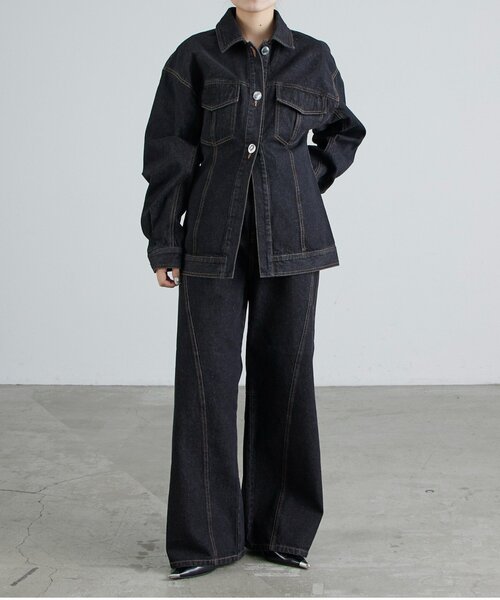 Lui's（ルイス）の「ウエストシェイプデニムジャケット（デニムジャケット・レディース・インディゴブルー/ブラック・FREE）」の22枚目の写真