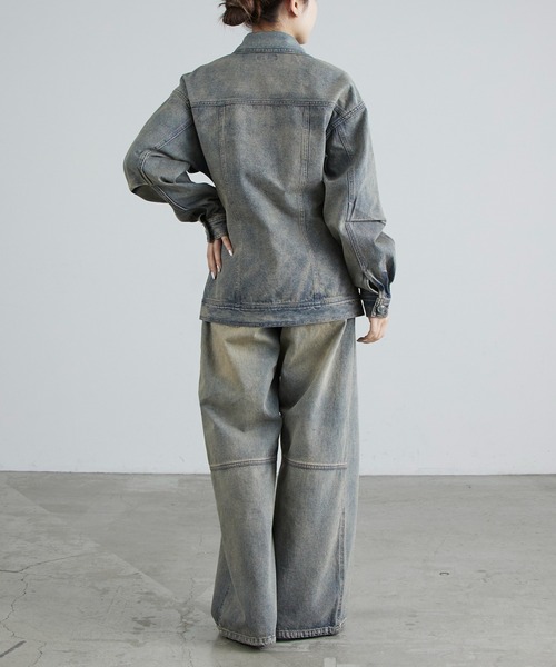 Lui's（ルイス）の「ウエストシェイプデニムジャケット（デニムジャケット・レディース・インディゴブルー/ブラック・FREE）」の5枚目の写真