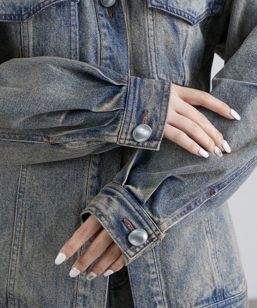 Lui's（ルイス）の「ウエストシェイプデニムジャケット（デニムジャケット・レディース・インディゴブルー/ブラック・FREE）」の16枚目の写真