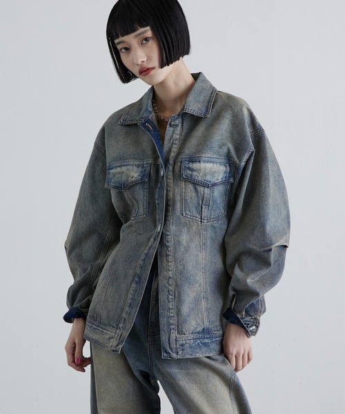 Lui's（ルイス）の「ウエストシェイプデニムジャケット（デニムジャケット・レディース・インディゴブルー/ブラック・FREE）」の18枚目の写真