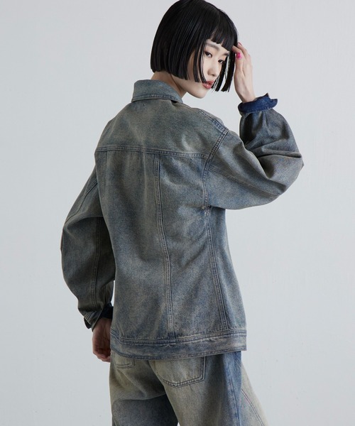 Lui's（ルイス）の「ウエストシェイプデニムジャケット（デニムジャケット・レディース・インディゴブルー/ブラック・FREE）」の21枚目の写真