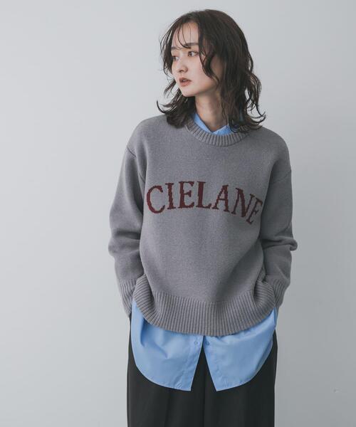 SENSE OF PLACE by URBAN RESEARCH（センスオブプレイスバイアーバンリサーチ）の「『洗濯可』ジャガードロゴニット（ニット/セーター・レディース・ピンク/グレー/ネイビー/ベージュ・ONE）」の2枚目の写真