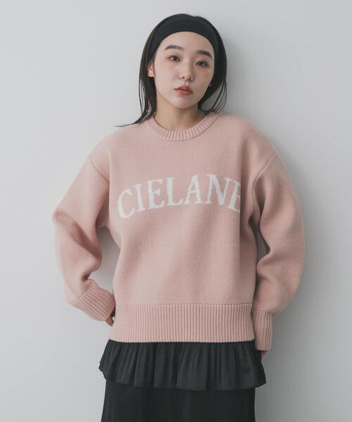 SENSE OF PLACE by URBAN RESEARCH（センスオブプレイスバイアーバンリサーチ）の「『洗濯可』ジャガードロゴニット（ニット/セーター・レディース・ピンク/グレー/ネイビー/ベージュ・ONE）」の4枚目の写真