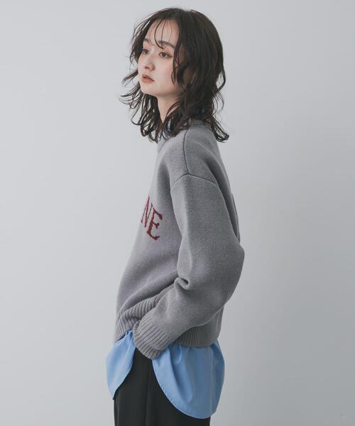 SENSE OF PLACE by URBAN RESEARCH（センスオブプレイスバイアーバンリサーチ）の「『洗濯可』ジャガードロゴニット（ニット/セーター・レディース・ピンク/グレー/ネイビー/ベージュ・ONE）」の11枚目の写真