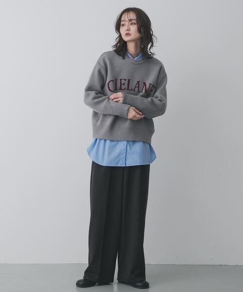 SENSE OF PLACE by URBAN RESEARCH（センスオブプレイスバイアーバンリサーチ）の「『洗濯可』ジャガードロゴニット（ニット/セーター・レディース・ピンク/グレー/ネイビー/ベージュ・ONE）」の13枚目の写真