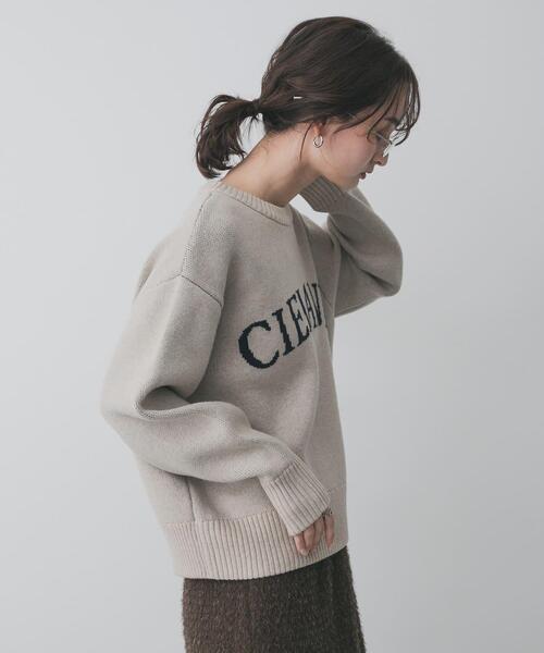 SENSE OF PLACE by URBAN RESEARCH（センスオブプレイスバイアーバンリサーチ）の「『洗濯可』ジャガードロゴニット（ニット/セーター・レディース・ピンク/グレー/ネイビー/ベージュ・ONE）」の20枚目の写真