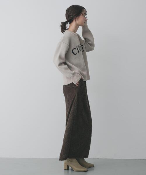 SENSE OF PLACE by URBAN RESEARCH（センスオブプレイスバイアーバンリサーチ）の「『洗濯可』ジャガードロゴニット（ニット/セーター・レディース・ピンク/グレー/ネイビー/ベージュ・ONE）」の22枚目の写真