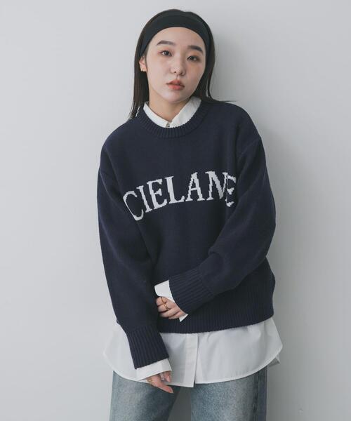 SENSE OF PLACE by URBAN RESEARCH(センスオブプレイスバイアーバンリサーチ)の「『洗濯可』ジャガードロゴニット(ニット/セーター・レディース・ピンク/グレー/ネイビー/ベージュ・ONE)」の22枚目の写真