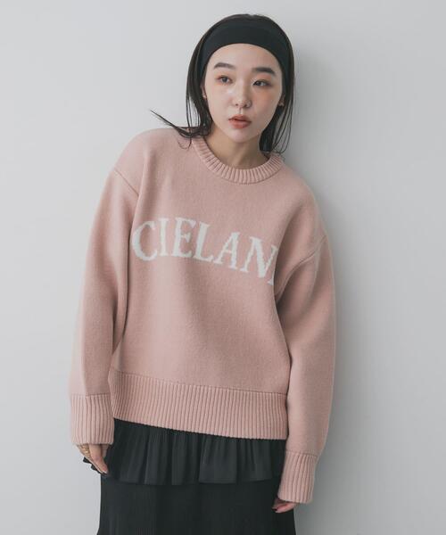 SENSE OF PLACE by URBAN RESEARCH（センスオブプレイスバイアーバンリサーチ）の「『洗濯可』ジャガードロゴニット（ニット/セーター・レディース・ピンク/グレー/ネイビー/ベージュ・ONE）」の5枚目の写真