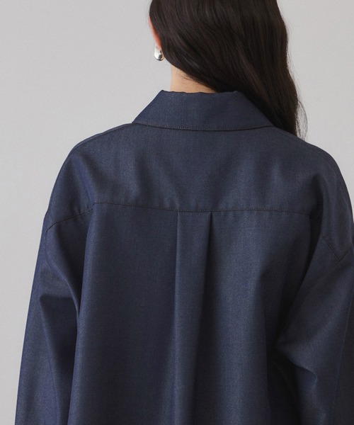ADAM ET ROPE'(アダムエロペ)の「NIKKE TW DENIM SHIRT JACKET(ブルゾン・レディース・ブラック/ネイビー・FREE)」の10枚目の写真