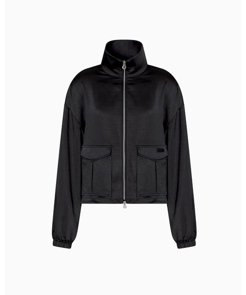 EMPORIO ARMANI EA7(エンポリオアルマーニイーエーセブン)の「<オンライン限定>【エンポリオ アルマーニ EA7】Precious ブルゾン サテン風ファブリック(ブルゾン・レディース・ブラック・MEDIUM/SMALL)」の2枚目の写真