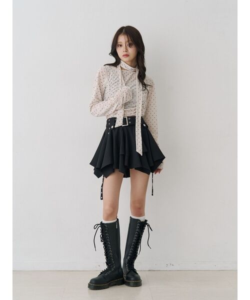 jouetie（ジュエティ）の「シアーベロアチョーカートップス ドット柄（Tシャツ/カットソー・レディース・アイボリー/ブラック・MEDIUM）」の3枚目の写真