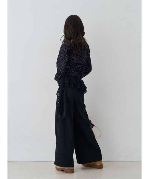 jouetie（ジュエティ）の「シアーベロアチョーカートップス ドット柄（Tシャツ/カットソー・レディース・アイボリー/ブラック・MEDIUM）」の16枚目の写真