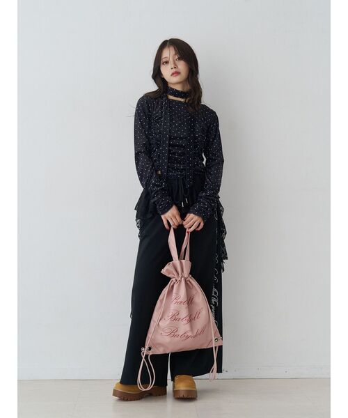 jouetie（ジュエティ）の「シアーベロアチョーカートップス ドット柄（Tシャツ/カットソー・レディース・アイボリー/ブラック・MEDIUM）」の15枚目の写真