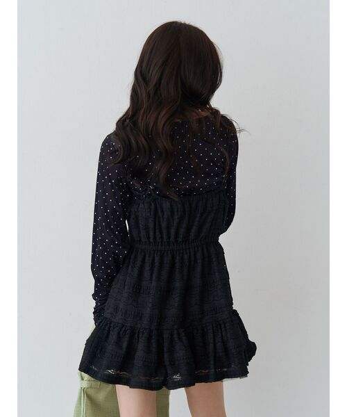 jouetie（ジュエティ）の「シアーベロアチョーカートップス ドット柄（Tシャツ/カットソー・レディース・アイボリー/ブラック・MEDIUM）」の6枚目の写真