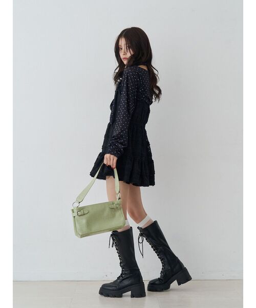 jouetie（ジュエティ）の「シアーベロアチョーカートップス ドット柄（Tシャツ/カットソー・レディース・アイボリー/ブラック・MEDIUM）」の9枚目の写真