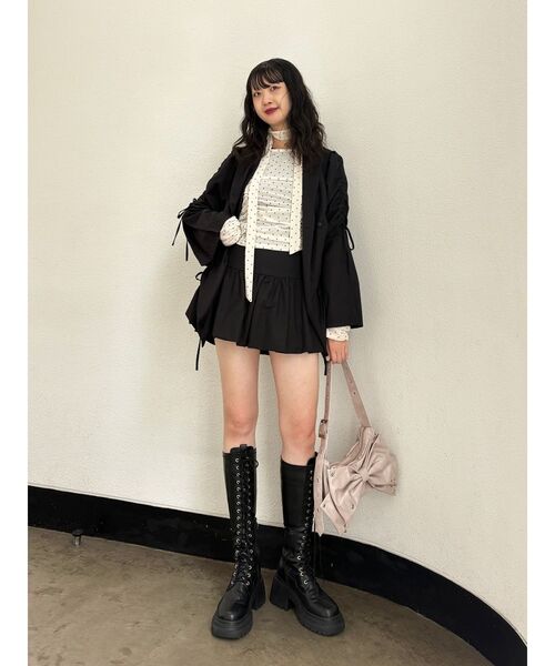 jouetie（ジュエティ）の「シアーベロアチョーカートップス ドット柄（Tシャツ/カットソー・レディース・アイボリー/ブラック・MEDIUM）」の19枚目の写真