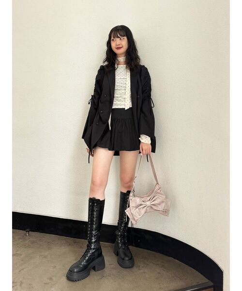 jouetie（ジュエティ）の「シアーベロアチョーカートップス ドット柄（Tシャツ/カットソー・レディース・アイボリー/ブラック・MEDIUM）」の20枚目の写真