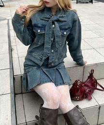 continuer de NICE CLAUP（コンティニューデナイスクラップ）の「【2026SS】ボウタイリボンGジャン（デニムジャケット）」