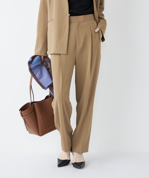 SHIPS Colors(シップス カラーズ)の「SHIPS Colors:〈手洗い可能〉2WAYストレッチ テーパード パンツ(セットアップ対応可能)◇(その他パンツ・レディース・ネイビー/ベージュ・MEDIUM/SMALL)」の2枚目の写真