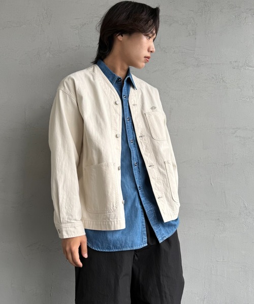 DANTON（ダントン）の「【WEB限定】[DANTON/ダントン] KATSURAGI Vネックノーカラーワークジャケット（ノーカラージャケット・レディース・アイボリー・40/38）」の19枚目の写真