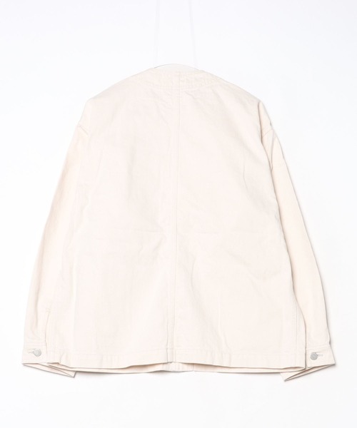 【美品】　DANTON カツラギノーカラージャケット 38 ホワイト WEB先行予約】[DANTON/ダントン] KATSURAGI Vネックノーカラーワーク