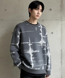 ARULE（アルール）の「A'GEM/9 × .kom 『BENUSTA/ベヌスタ』Abstract Pattern Knit Pullover/アブストラクトパターン ニットプルオーバー（ニット/セーター）」