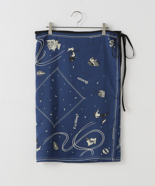 JOURNAL STANDARD（ジャーナルスタンダード）の「スキーラップスカート（スカート・レディース・キャメル/ブルー・FREE）」の2枚目の写真