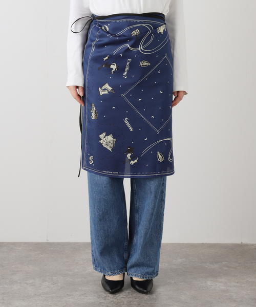 JOURNAL STANDARD（ジャーナルスタンダード）の「スキーラップスカート（スカート・レディース・キャメル/ブルー・FREE）」の9枚目の写真