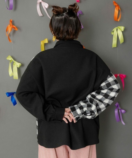 ScoLar(スカラー)の「ScoLar(スカラー) POP刺繍×チェック柄シャツ(シャツ/ブラウス・レディース・ブラック/チャコールグレー・MEDIUM)」の16枚目の写真