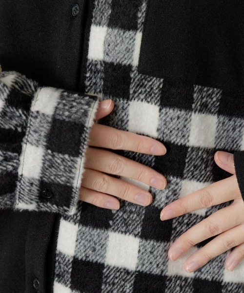 ScoLar(スカラー)の「ScoLar(スカラー) POP刺繍×チェック柄シャツ(シャツ/ブラウス・レディース・ブラック/チャコールグレー・MEDIUM)」の17枚目の写真