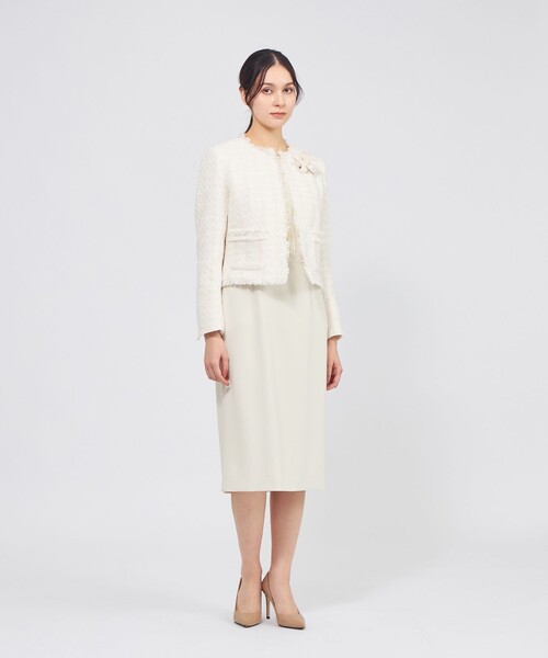 EPOCA(エポカ)の「コットンファンシーツィード ノーカラージャケット(ノーカラージャケット・レディース・オフホワイト/ネイビー/ピンク系その他2・38/40/42)」の10枚目の写真