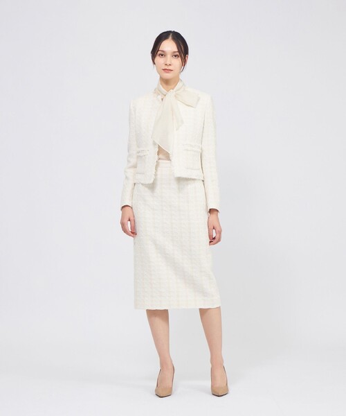 EPOCA(エポカ)の「コットンファンシーツィード ノーカラージャケット(ノーカラージャケット・レディース・オフホワイト/ネイビー/ピンク系その他2・38/40/42)」の11枚目の写真