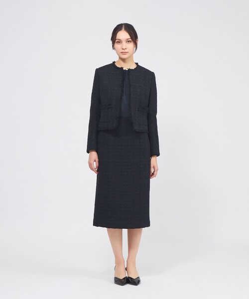 EPOCA(エポカ)の「コットンファンシーツィード ノーカラージャケット(ノーカラージャケット・レディース・オフホワイト/ネイビー/ピンク系その他2・38/40/42)」の14枚目の写真