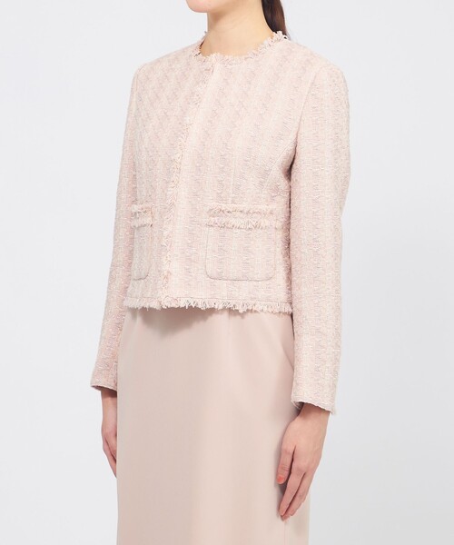 EPOCA(エポカ)の「コットンファンシーツィード ノーカラージャケット(ノーカラージャケット・レディース・オフホワイト/ネイビー/ピンク系その他2・38/40/42)」の16枚目の写真