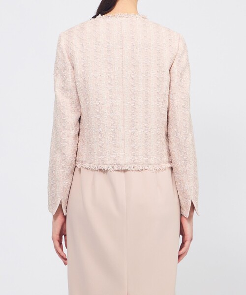 EPOCA(エポカ)の「コットンファンシーツィード ノーカラージャケット(ノーカラージャケット・レディース・オフホワイト/ネイビー/ピンク系その他2・38/40/42)」の4枚目の写真