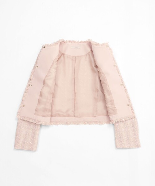 EPOCA(エポカ)の「コットンファンシーツィード ノーカラージャケット(ノーカラージャケット・レディース・オフホワイト/ネイビー/ピンク系その他2・38/40/42)」の8枚目の写真