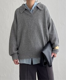 ポロ襟スキッパーニット