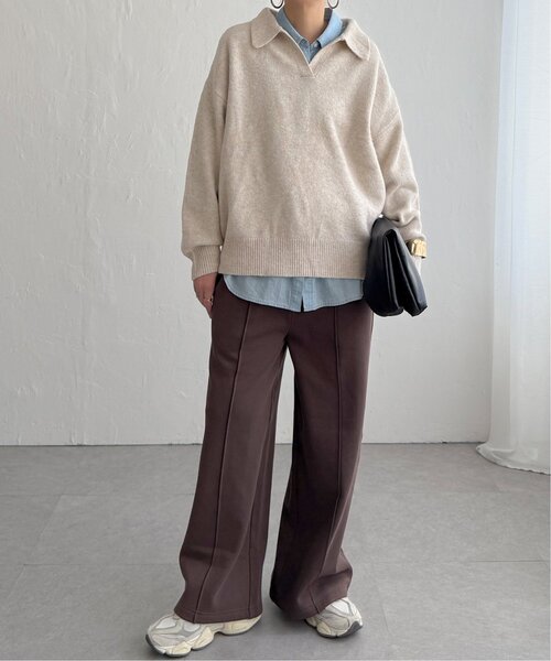 LBC（エルビーシー）の「ポロ襟スキッパーニット（ニット/セーター・レディース・グレー/ダークブラウン/ベージュ・M）」の19枚目の写真