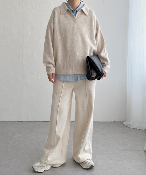 LBC（エルビーシー）の「ポロ襟スキッパーニット（ニット/セーター・レディース・グレー/ダークブラウン/ベージュ・M）」の20枚目の写真