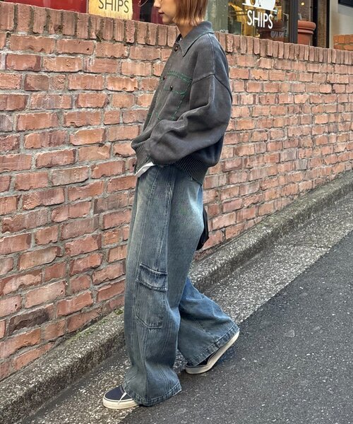 SOUNDSGOOOOD(サウンズグッド)の「【SOUNDS GOOOOD】製品染めニットジャケット(ニット/セーター・レディース・チャコールグレー/ブルー・ONE SIZE)」の21枚目の写真