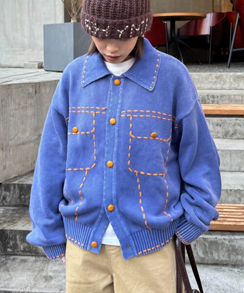 SOUNDSGOOOOD(サウンズグッド)の「【SOUNDS GOOOOD】製品染めニットジャケット(ニット/セーター・レディース・チャコールグレー/ブルー・ONE SIZE)」の19枚目の写真