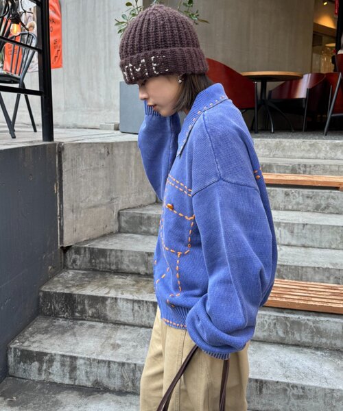 SOUNDSGOOOOD(サウンズグッド)の「【SOUNDS GOOOOD】製品染めニットジャケット(ニット/セーター・レディース・チャコールグレー/ブルー・ONE SIZE)」の17枚目の写真