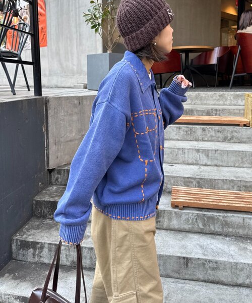 SOUNDSGOOOOD(サウンズグッド)の「【SOUNDS GOOOOD】製品染めニットジャケット(ニット/セーター・レディース・チャコールグレー/ブルー・ONE SIZE)」の16枚目の写真