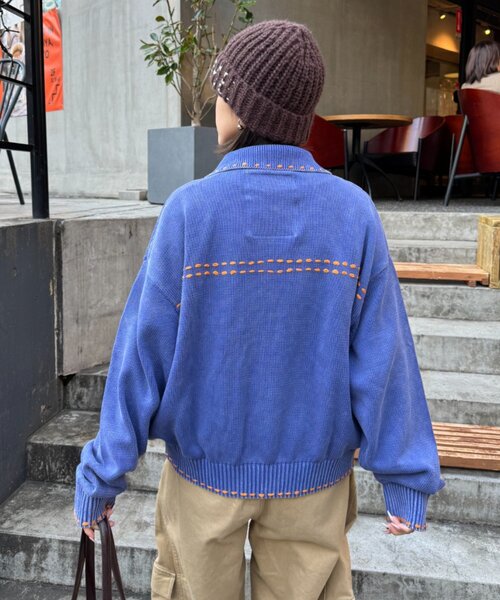 SOUNDSGOOOOD(サウンズグッド)の「【SOUNDS GOOOOD】製品染めニットジャケット(ニット/セーター・レディース・チャコールグレー/ブルー・ONE SIZE)」の15枚目の写真