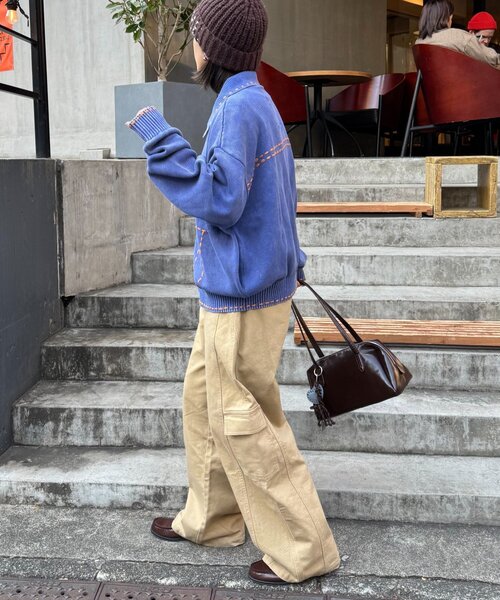 SOUNDSGOOOOD(サウンズグッド)の「【SOUNDS GOOOOD】製品染めニットジャケット(ニット/セーター・レディース・チャコールグレー/ブルー・ONE SIZE)」の13枚目の写真